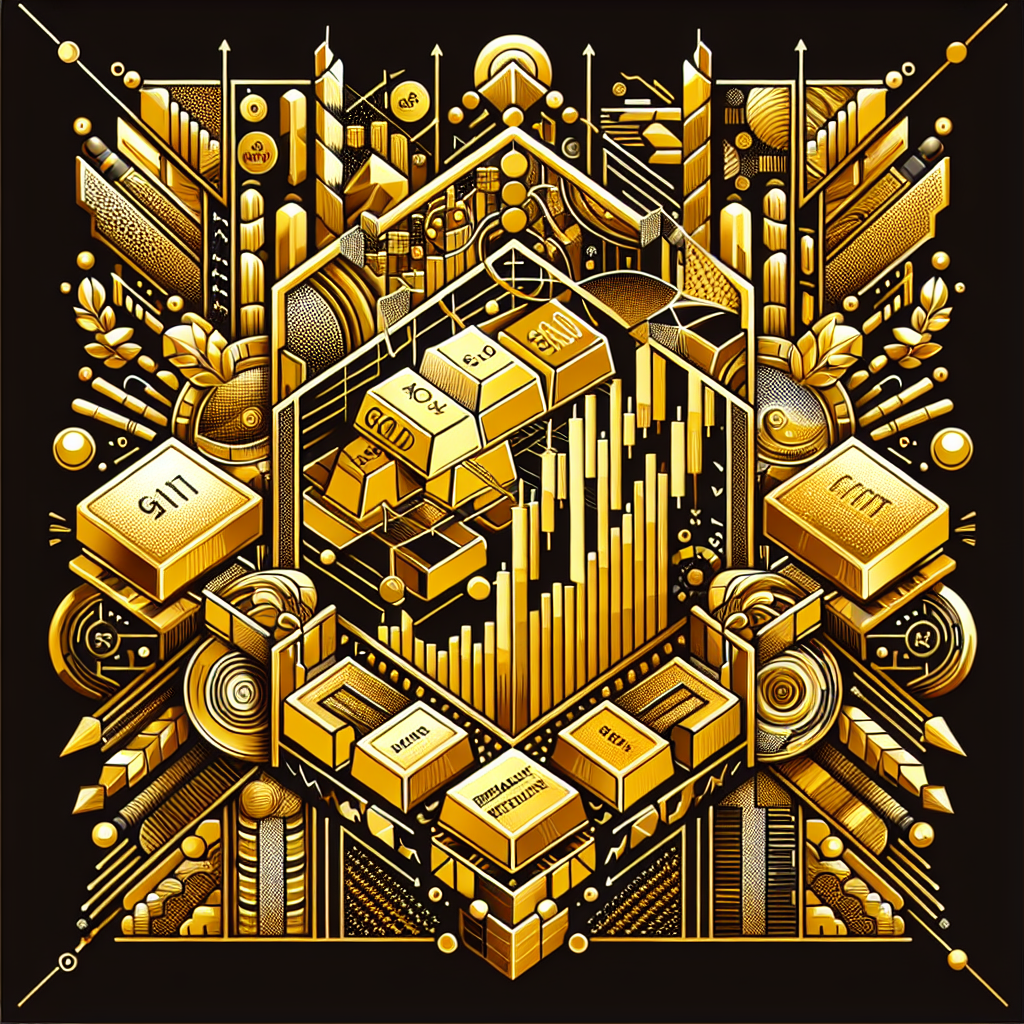 An elegant illustration of a financial chart showcasing breakout levels in gold trading, surrounded by golden elements and intricate designs, symbolizing strategy and sophistication in trading.